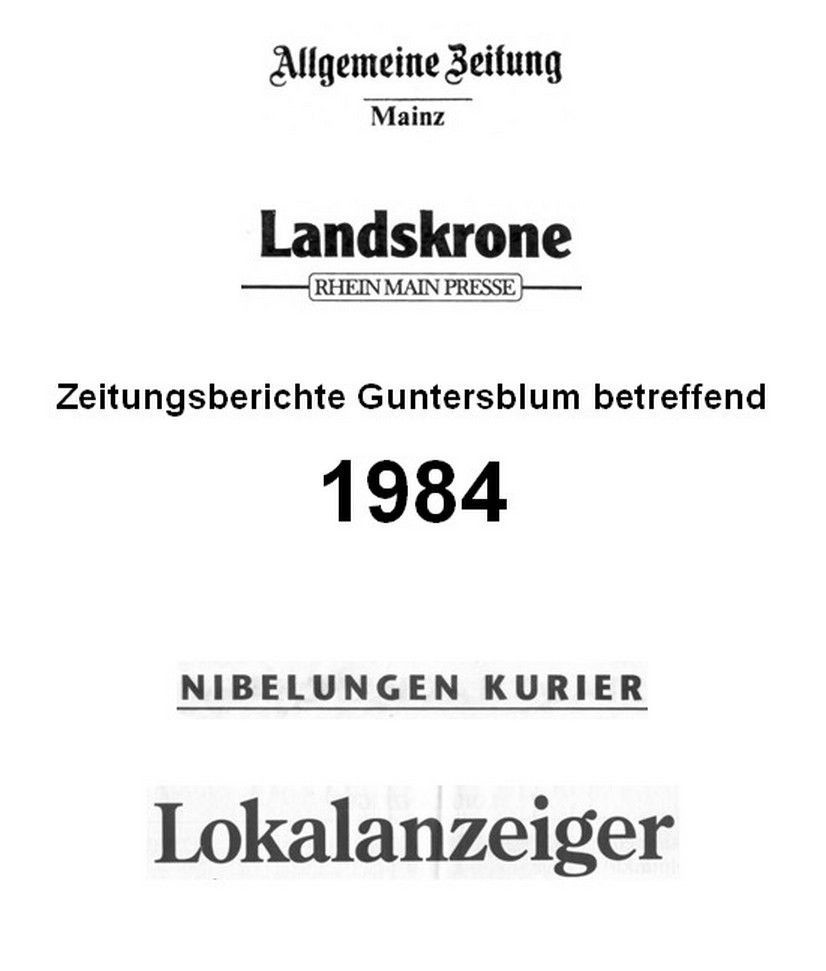1984 Zeitungsberichte Guntersblum betreffend (Kulturverein Guntersblum CC BY-NC-SA)