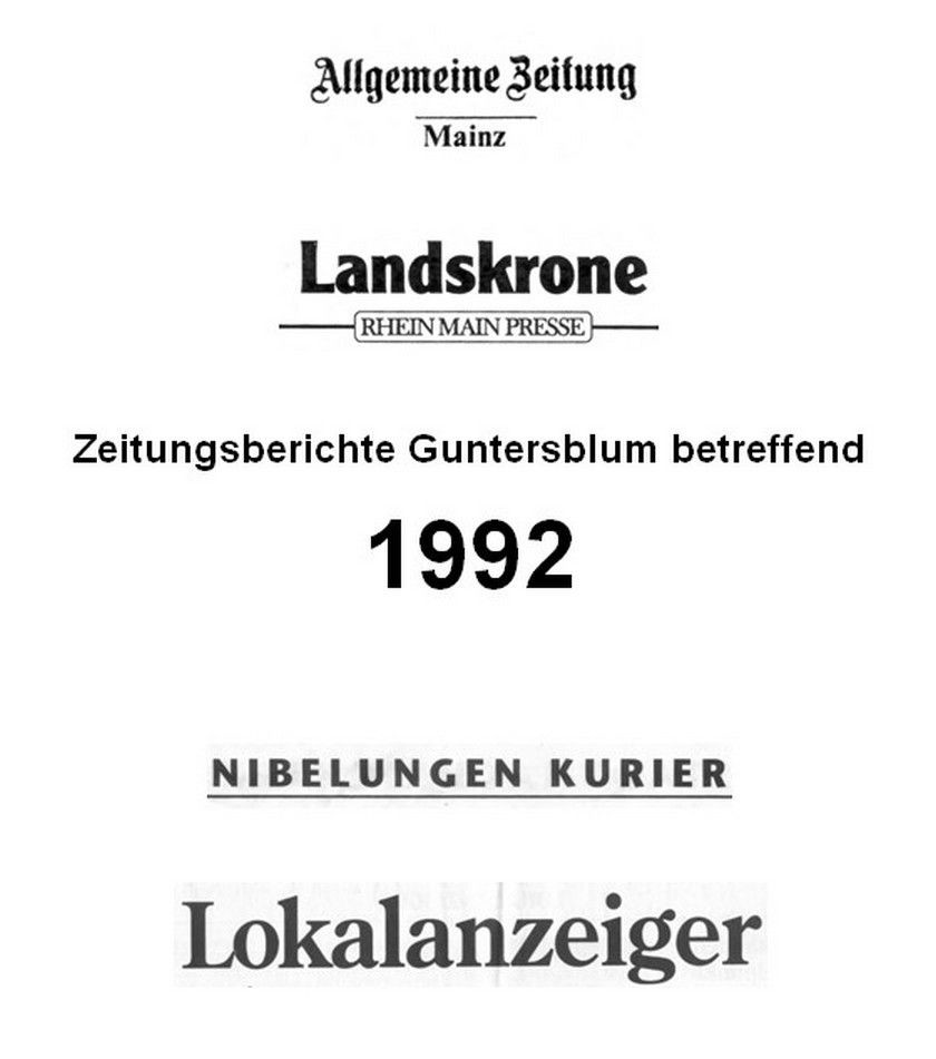 1992 Zeitungsberichte Guntersblum betreffend (Kulturverein Guntersblum CC BY-NC-SA)