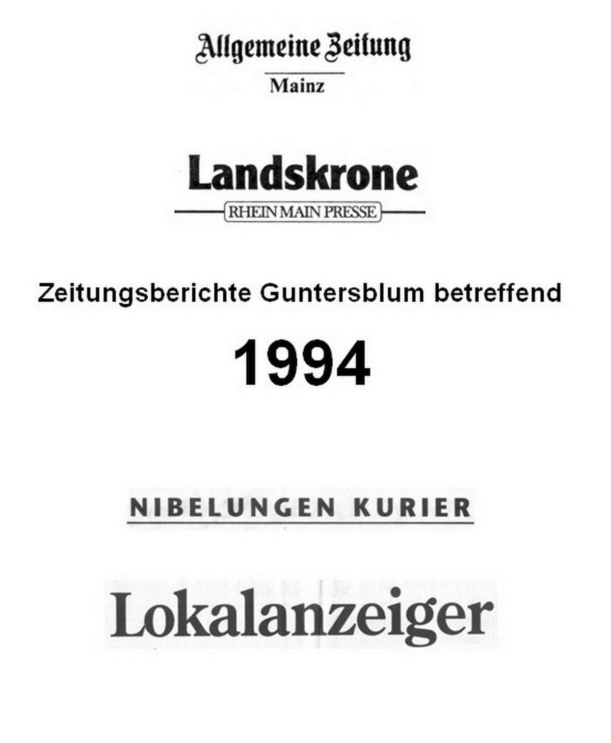 1994 Zeitungsberichte Guntersblum betreffend (Kulturverein Guntersblum CC BY-NC-SA)