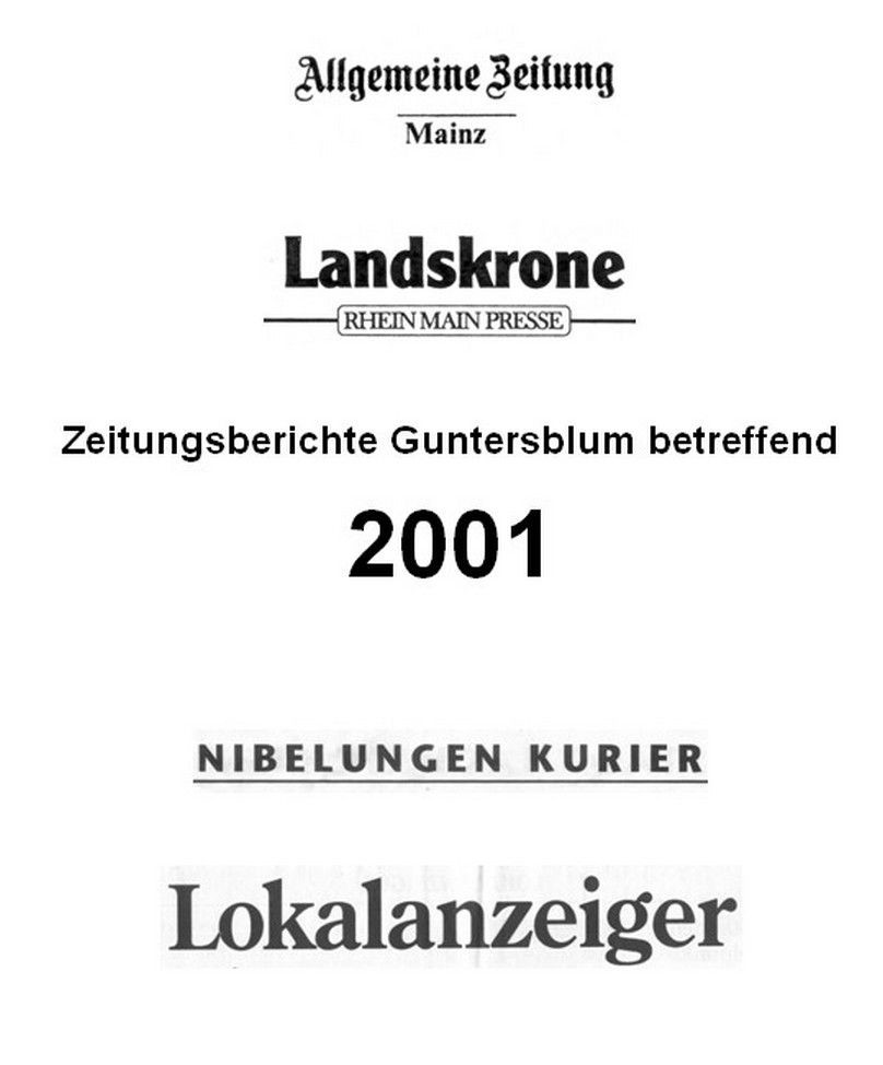 2001 Zeitungsberichte Guntersblum betreffend (Kulturverein Guntersblum CC BY-NC-SA)