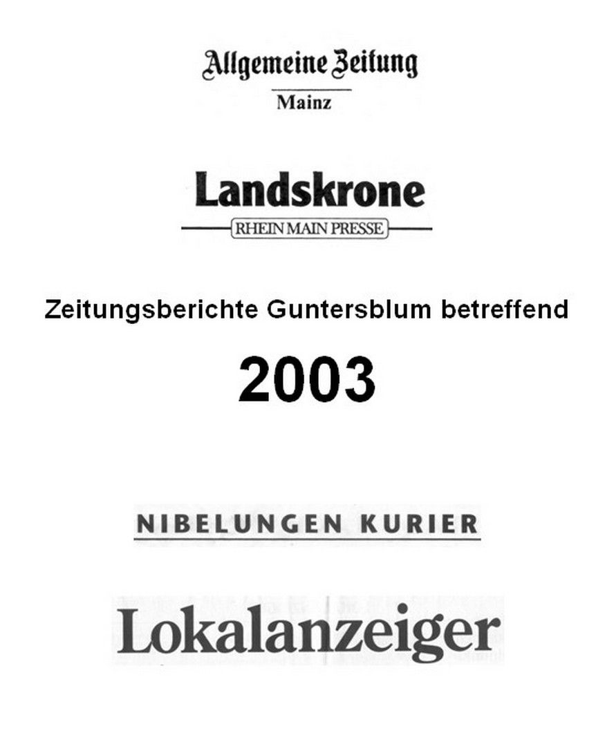 2003 Zeitungsberichte Guntersblum betreffend (Kulturverein Guntersblum CC BY-NC-SA)