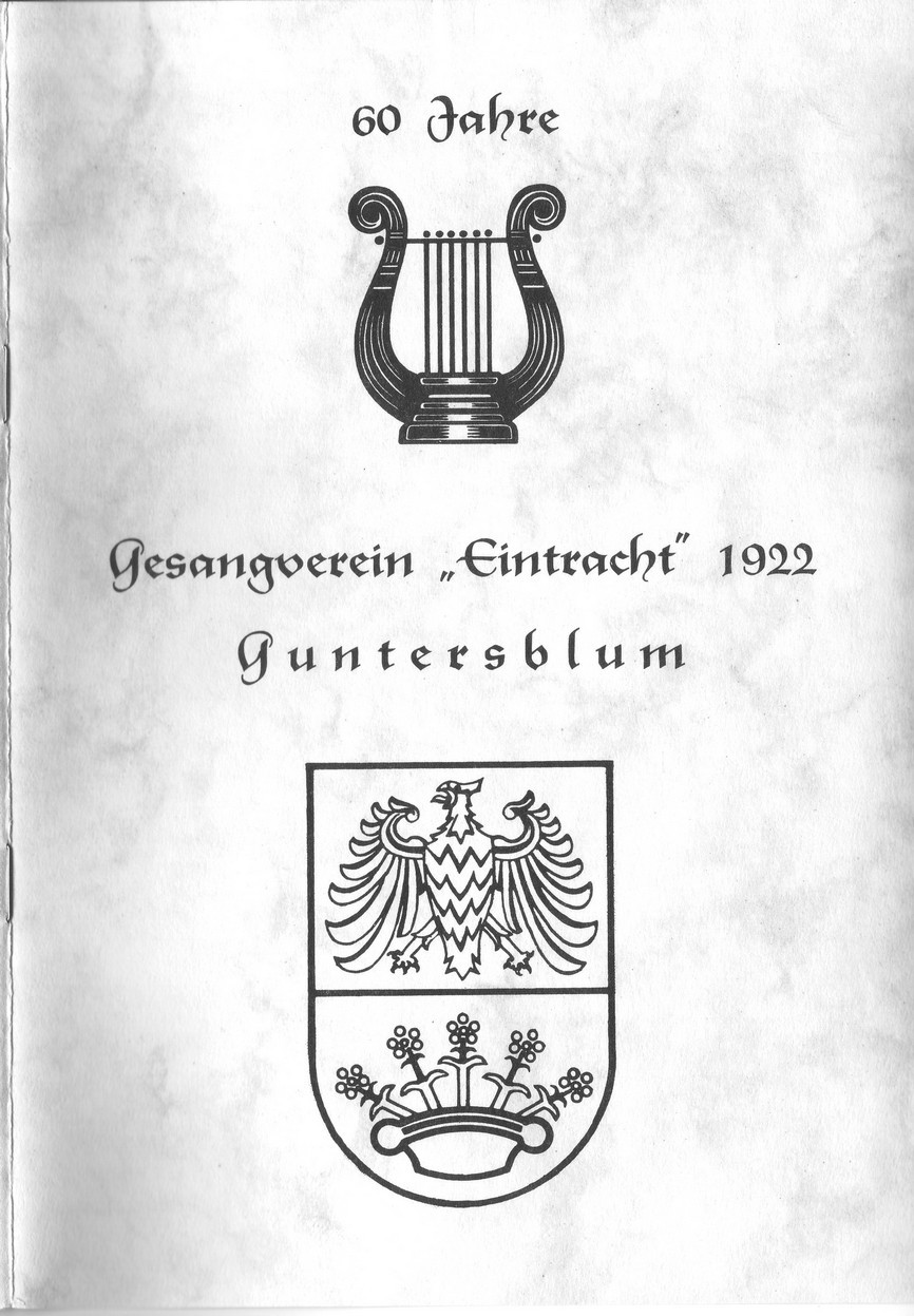 60 Jahre Gesangsverein "Eintracht" 1922 Guntersblum (Kulturverein Guntersblum CC BY-NC-SA)