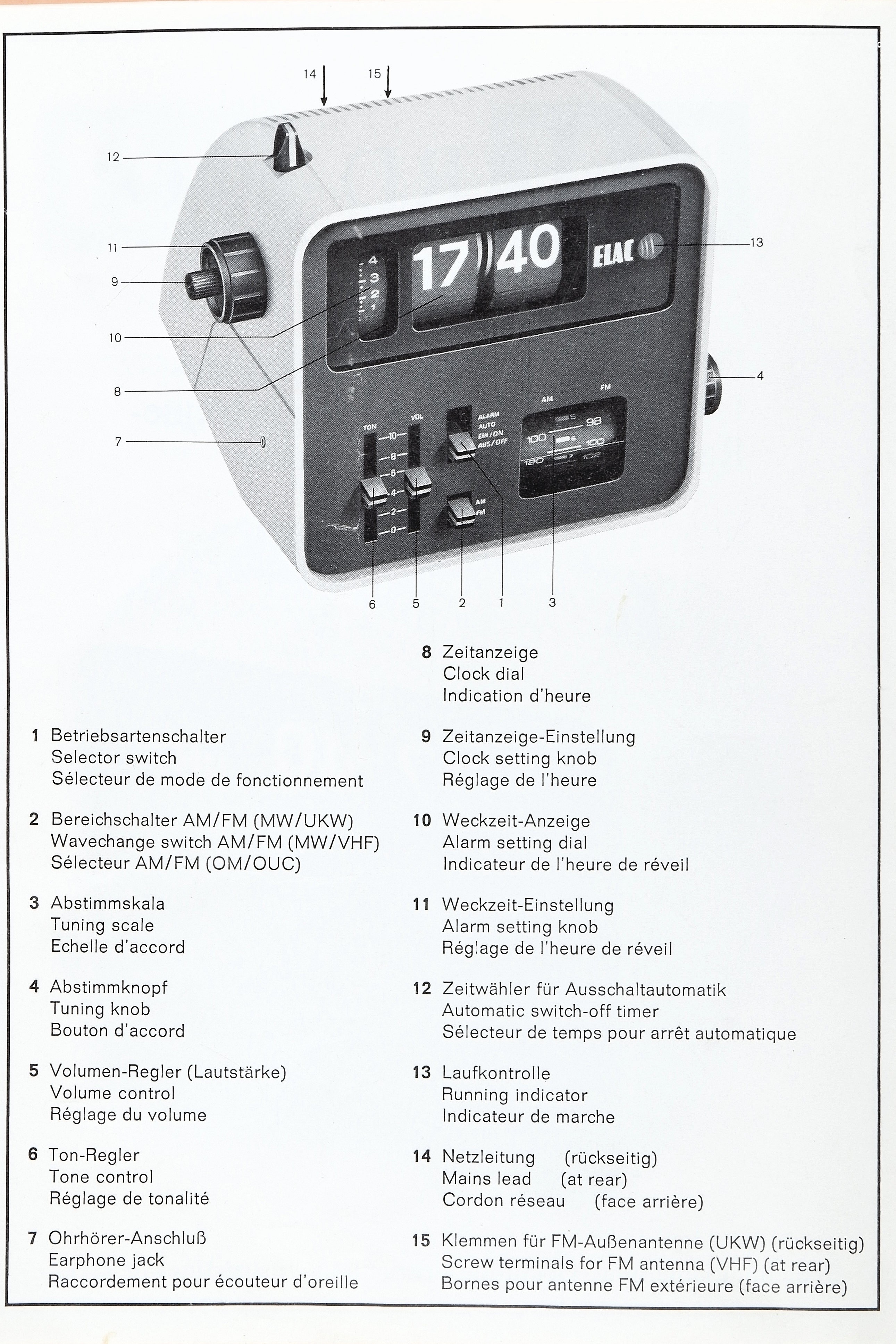 Bedienungsanleitung Uhrenradio ELAC RD 100 (Volkskunde- und Freilichtmuseum Roscheider Hof CC0)