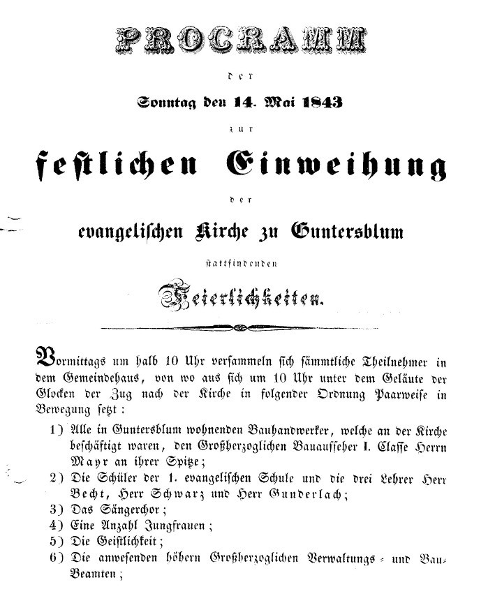 Einweihung der evangelischen Kirche zu Guntersblum (Kulturverein Guntersblum CC BY-NC-SA)