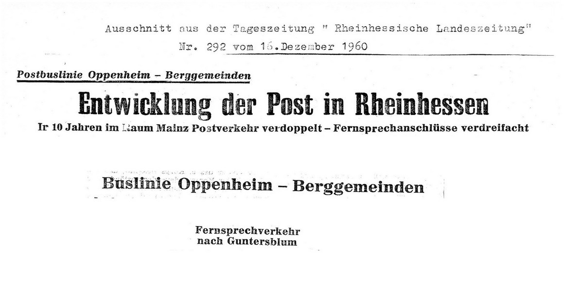 Entwicklung der Post in Rheinhessen (Kulturverein Guntersblum CC BY-NC-SA)
