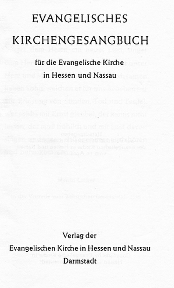 Evangelisches Kirchengesangbuch für die Evangelische Kirche in Hessen und Nassau (Kulturverein Guntersblum CC BY-NC-SA)