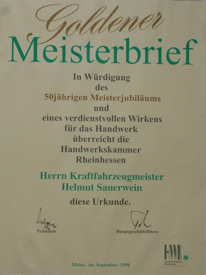 Goldener Meisterbrief (Kulturverein Guntersblum CC BY-NC-SA)