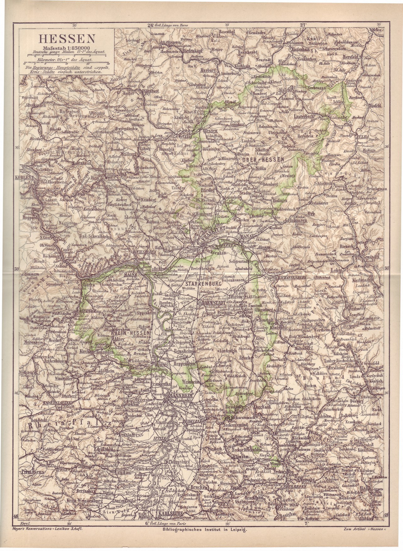 Großherzogtum Hessen Landkarte (Kulturverein Guntersblum CC BY-NC-SA)