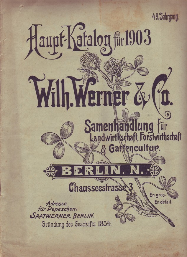 Haupt-Katalog für 1903 Wilh. Werner &amp; Co. Samenhandlung (Kulturverein Guntersblum CC BY-NC-SA)