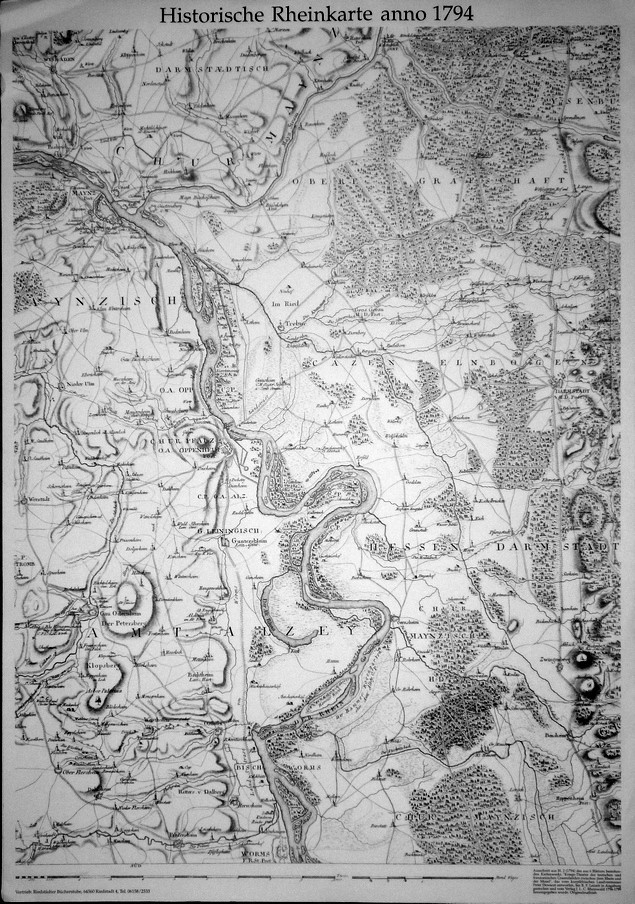 Historische Rheinkarte anno 1794 (Kulturverein Guntersblum CC BY-NC-SA)