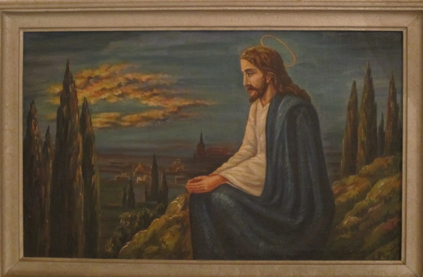 Jesus Ölgemälde gerahmt (Kulturverein Guntersblum CC BY-NC-SA)