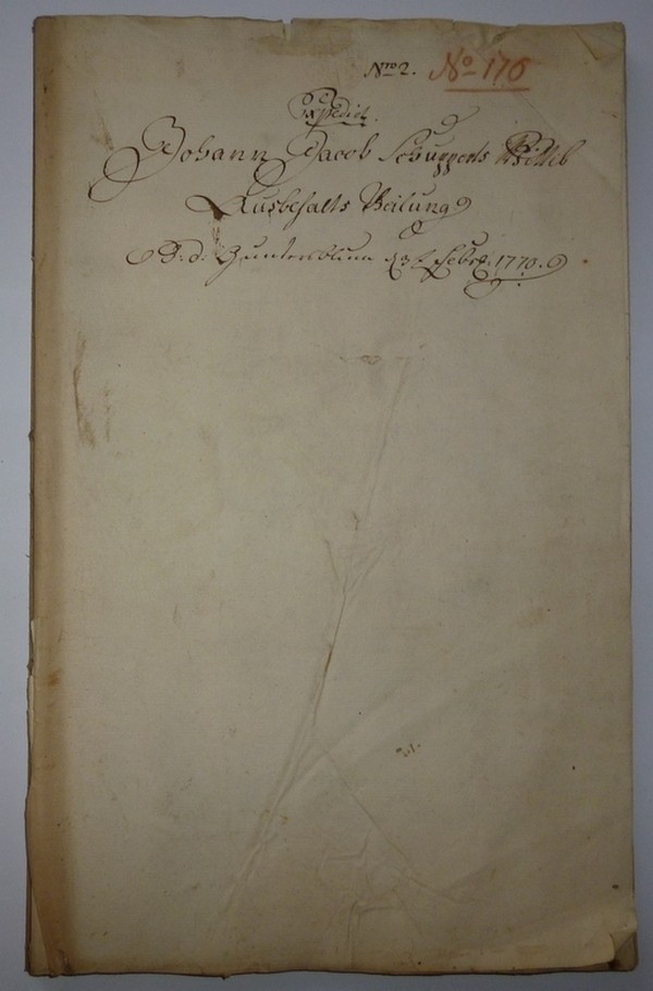 Johann Jacob Schupperts Wittib Ausbehalts-Theilung d.d. Guntersblum den 3ten Febr. 1770 (Kulturverein Guntersblum CC BY-NC-SA)