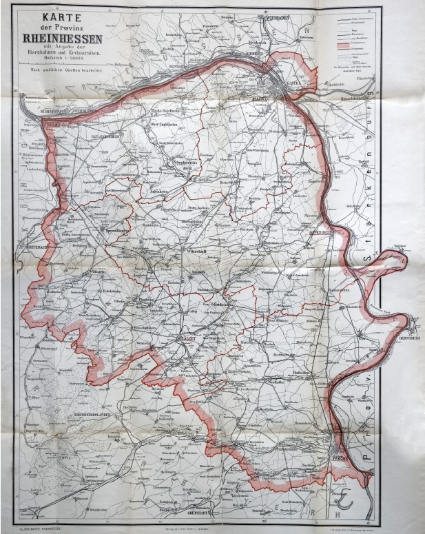 Landkarte Rheinhessen 1905 (Kulturverein Guntersblum CC BY-NC-SA)