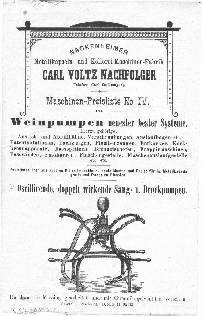 Maschinen-Preisliste No. IV (Kulturverein Guntersblum CC BY-NC-SA)