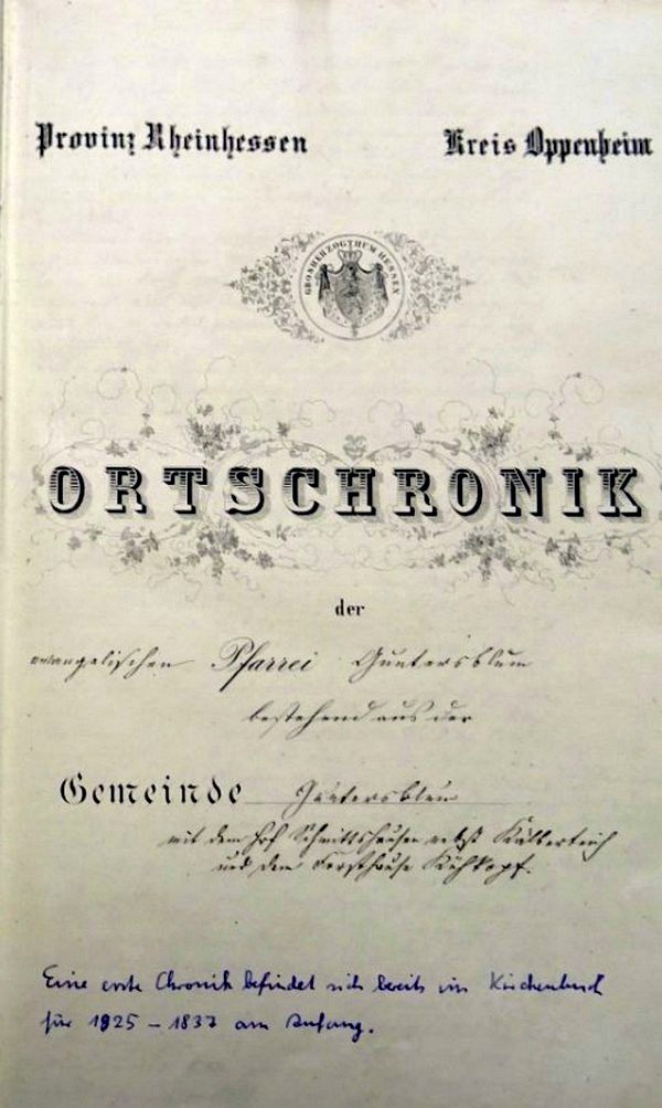 Ortschronik der evangelischen Pfarrei Guntersblum 1857-1900 (Kulturverein Guntersblum CC BY-NC-SA)