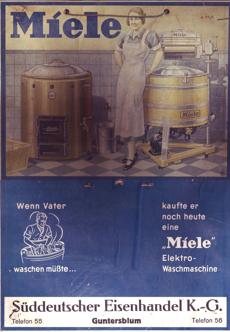 Plakat für Miele Waschmaschinen (Kulturverein Guntersblum CC BY-NC-SA)
