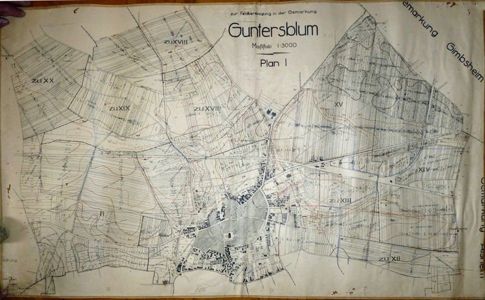 Plan zur Feldbereinigung in der Gemarkung Guntersblum (Kulturverein Guntersblum CC BY-NC-SA)