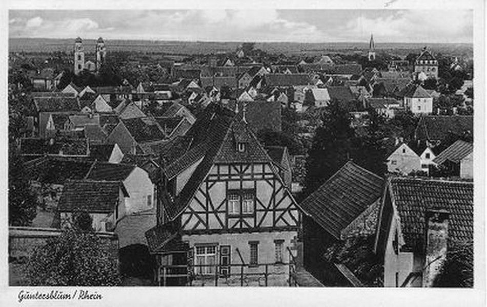 Postkarte Ortsansicht Guntersblum (Kulturverein Guntersblum CC BY-NC-SA)