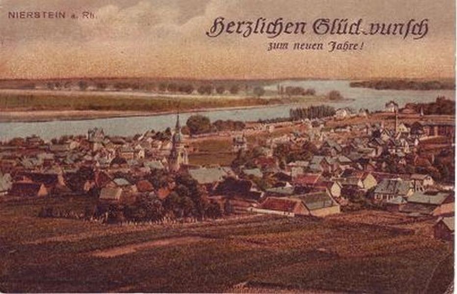 Postkarte Ortsansicht Nierstein (Kulturverein Guntersblum CC BY-NC-SA)