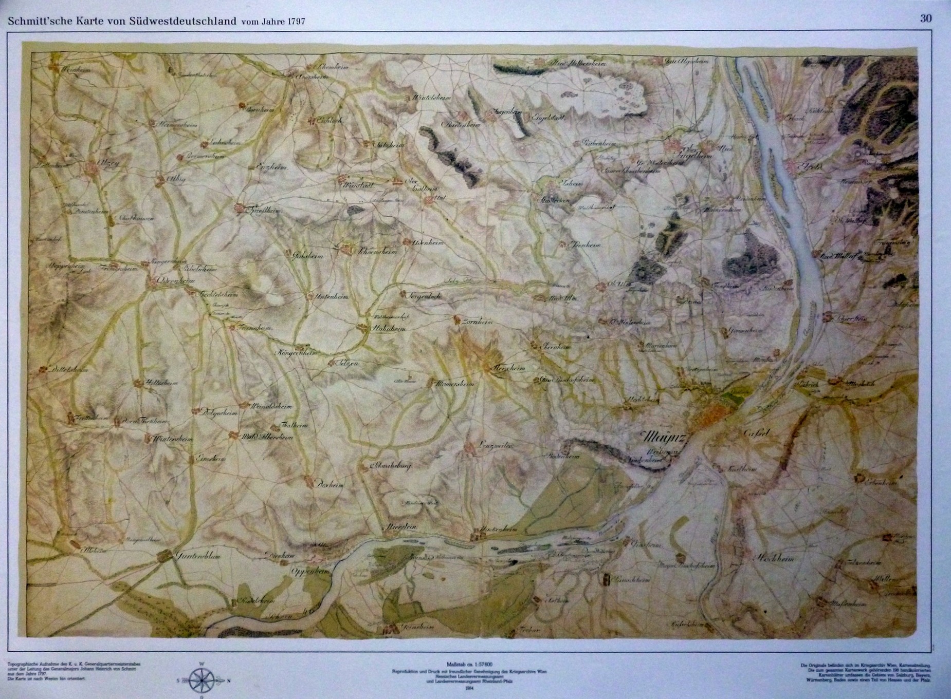 Schmitt'sche Karte von Südwestdeutschland vom Jahre 1797 (Kulturverein Guntersblum CC BY-NC-SA)