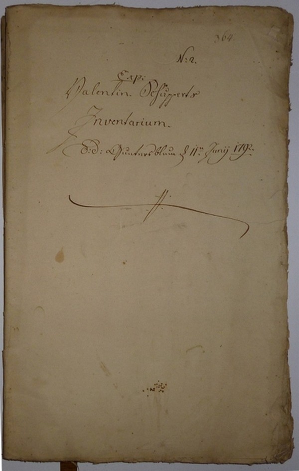 Valentin Schupperts Inventarium 11. Juny 1792 (Kulturverein Guntersblum CC BY-NC-SA)