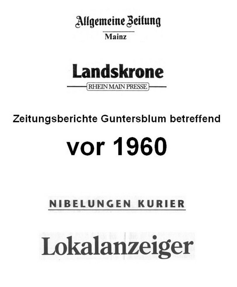 vor 1960 Zeitungsberichte Guntersblum betreffend (Kulturverein Guntersblum CC BY-NC-SA)