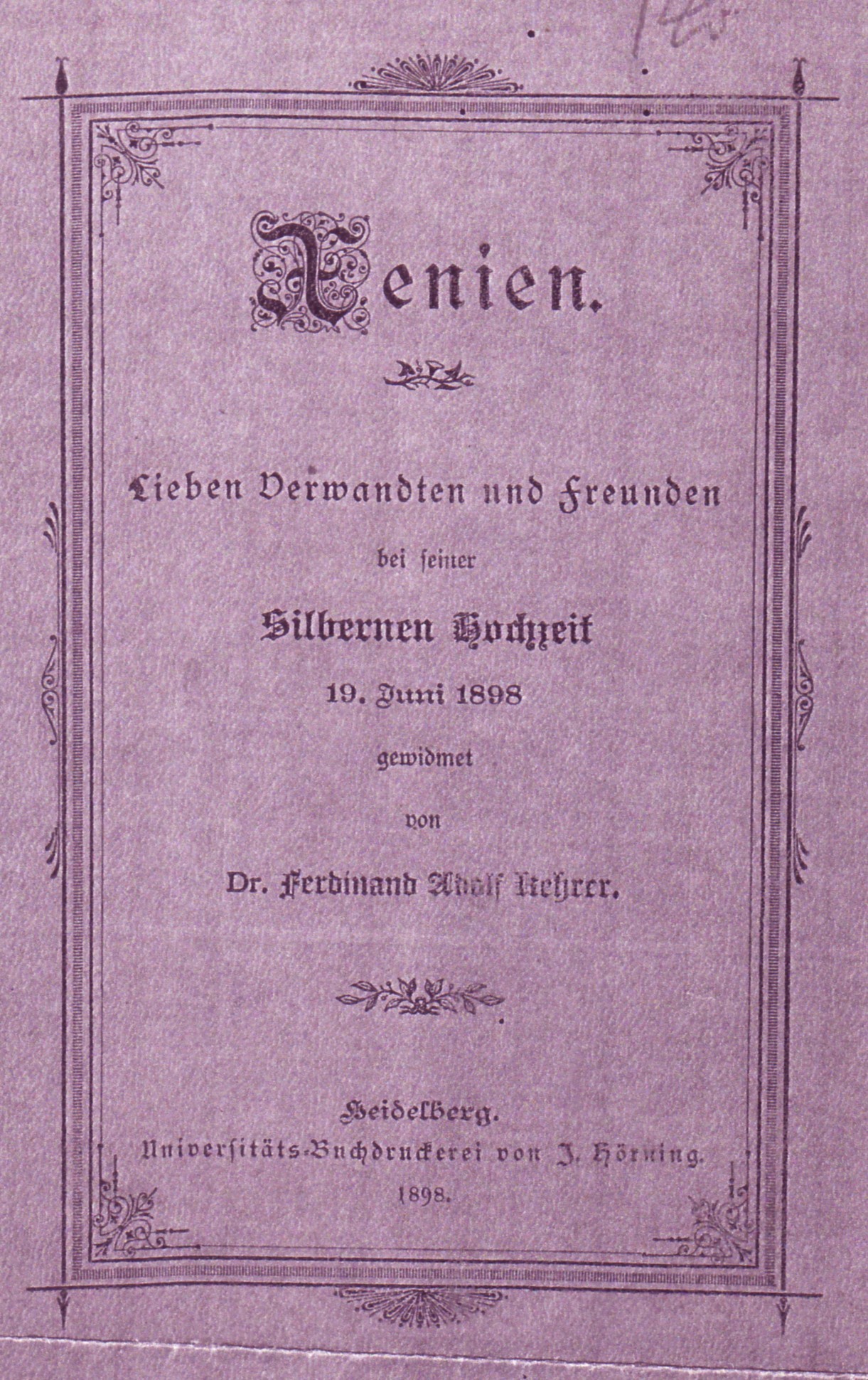 Xenien von Dr. Ferdinand Adolf Kehrer (Kulturverein Guntersblum CC BY-NC-SA)