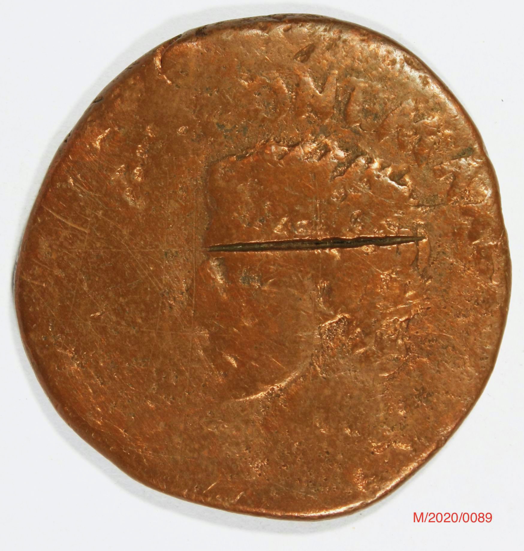 Römische Münze, Nominal As, Prägeherr Münzmeister M. Salvius Otho, Prägeort Rom , Original (Museumsgesellschaft Bad Dürkheim e.V. CC BY-NC-SA)