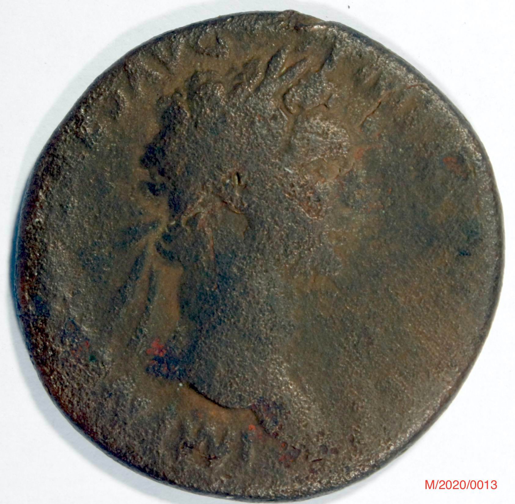 Römische Münze, Nominal As, Prägeherr Nerva, Prägeort Rom ,Original (Museumsgesellschaft Bad Dürkheim e.V. CC BY-NC-SA)