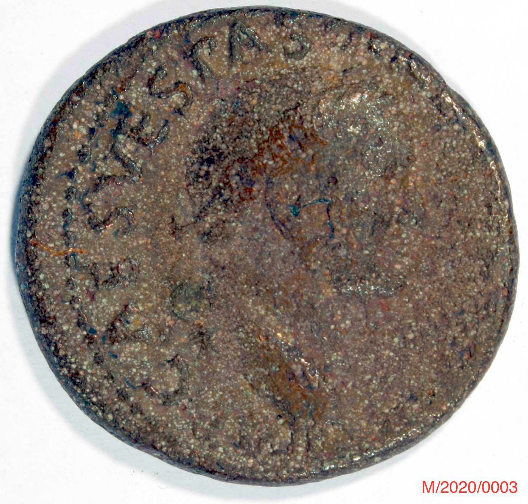 Römische Münze, Nominal As, Prägeherr Vespasian, Prägeort Rom ,Original (Museumsgesellschaft Bad Dürkheim e.V. CC BY-NC-SA)