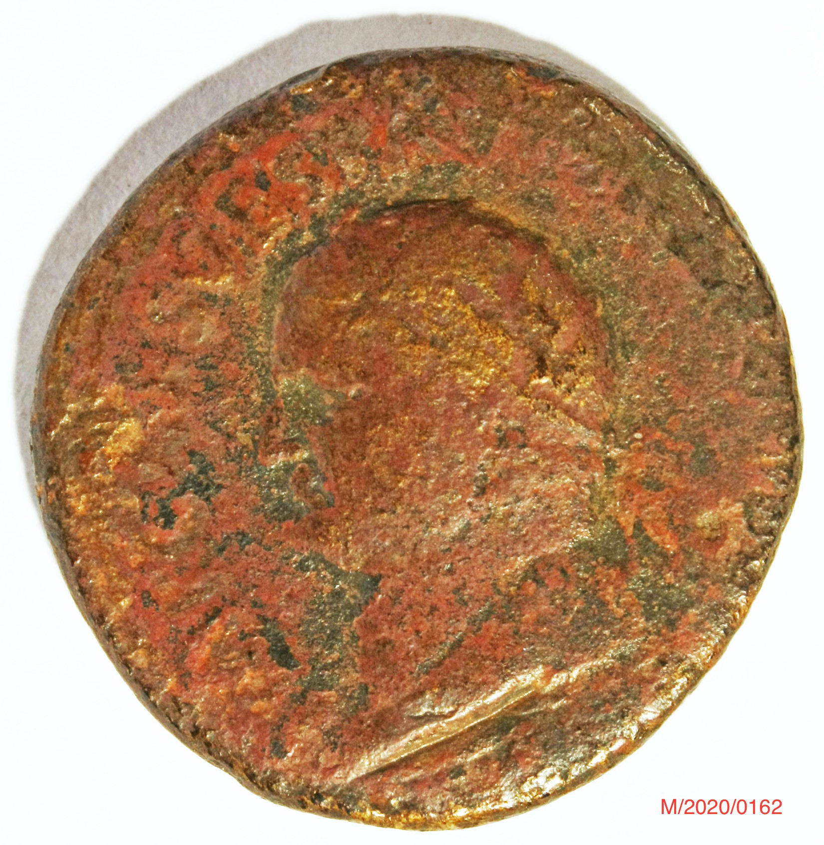 Römische Münze, Nominal Dupondius, Prägeherr Vespasian, Prägeort Rom , Original (Museumsgesellschaft Bad Dürkheim e.V. CC BY-NC-SA)