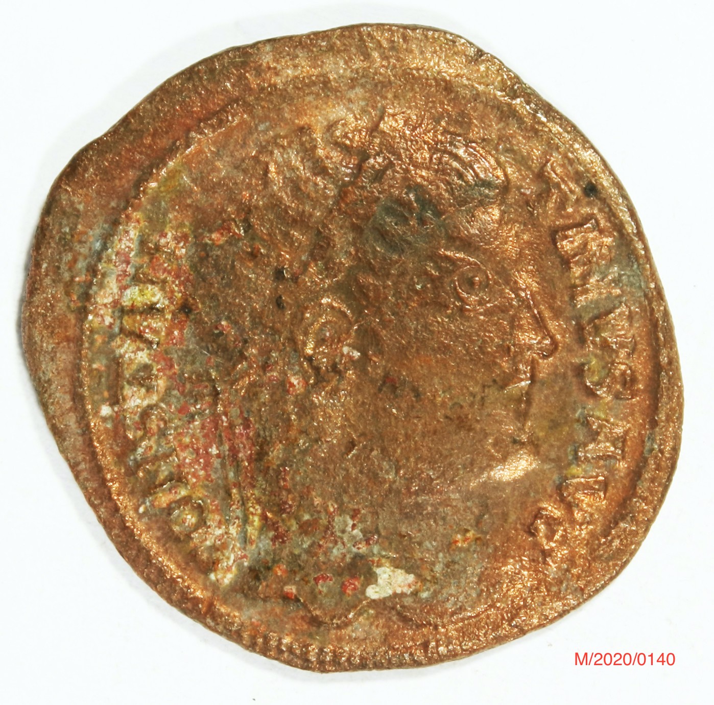 Römische Münze, Nominal Follis, Prägeherr Constantinus I., Prägeort Antiochia , Original (Museumsgesellschaft Bad Dürkheim e.V. CC BY-NC-SA)