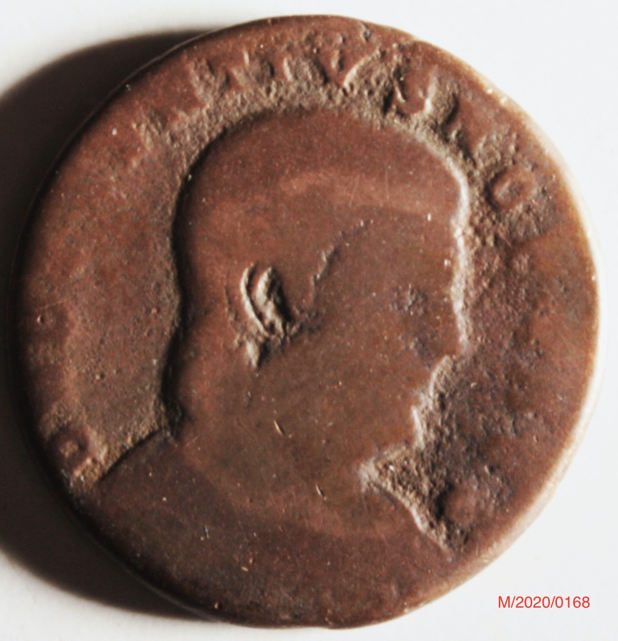Römische Münze, Nominal Maiorina, Prägeherr Magnentius, Prägeort Lyon , Original (Museumsgesellschaft Bad Dürkheim e.V. CC BY-NC-SA)