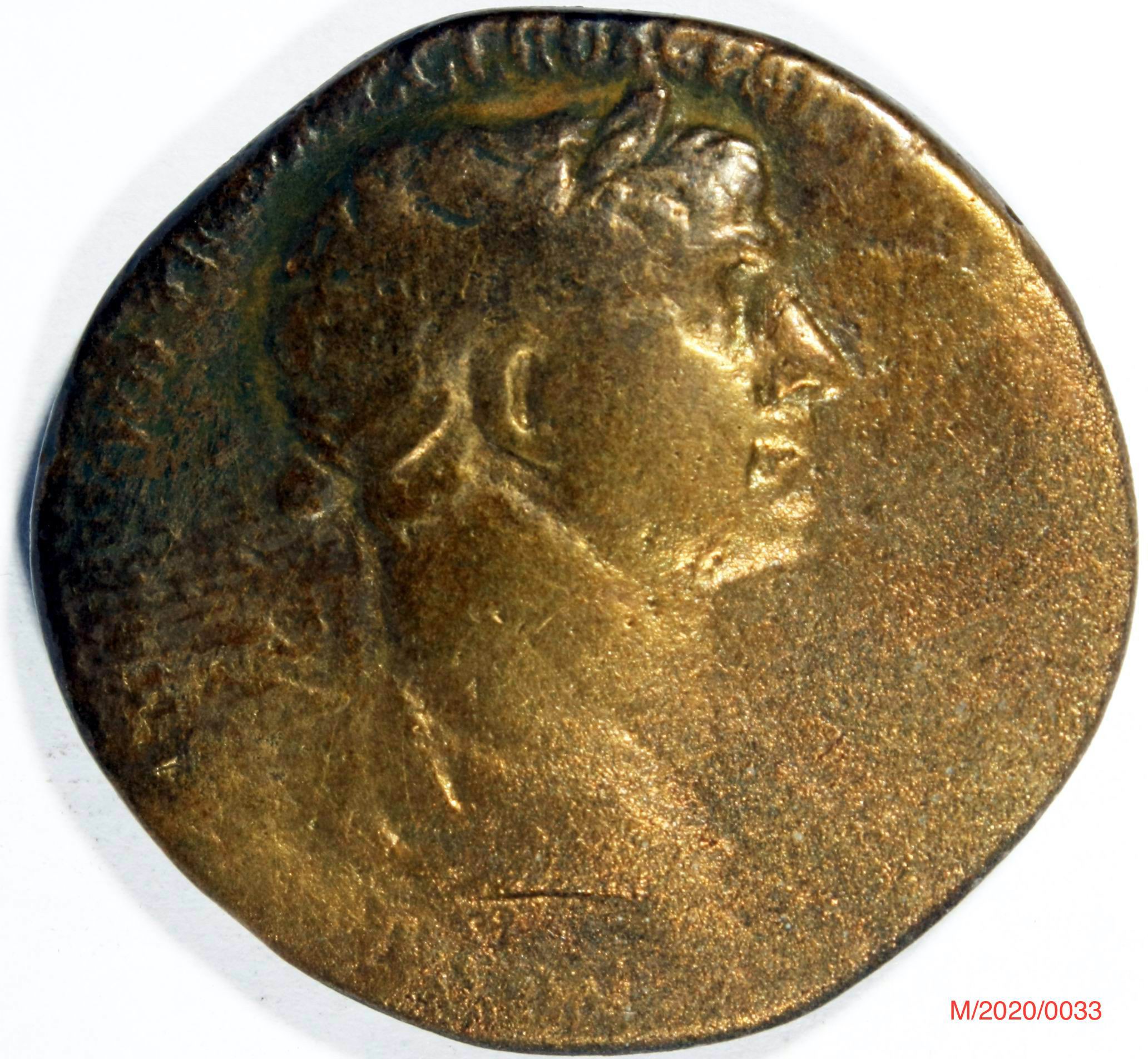 Römische Münze, Nominal Sesterz, Prägeherr Traian, Prägeort Rom , Original (Museumsgesellschaft Bad Dürkheim e.V. CC BY-NC-SA)