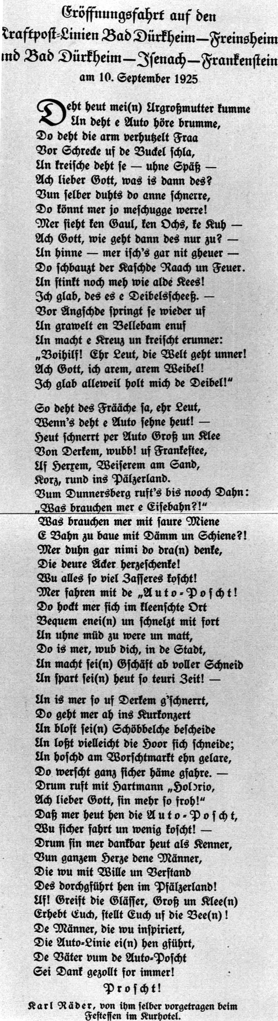 Foto-Sammlung Adolf Krapp, Ordner 11: Post in DÜW, 1925 (Museumsgesellschaft Bad Dürkheim e.V. CC BY-NC-SA)
