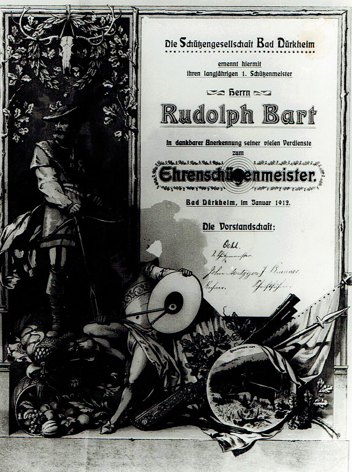 Foto-Sammlung Adolf Krapp, Ordner 12: Schützengesellschaft Bad Dürkheim, 1912 (Museumsgesellschaft Bad Dürkheim e.V. CC BY-NC-SA)