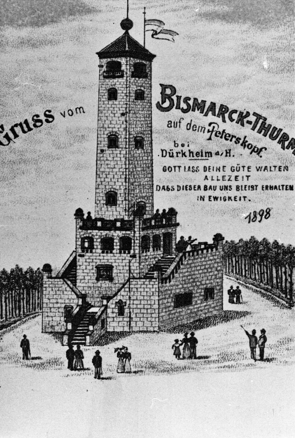 Foto-Sammlung Adolf Krapp, Ordner 13: Bismarckturm, 1903 (Museumsgesellschaft Bad Dürkheim e.V. CC BY-NC-SA)