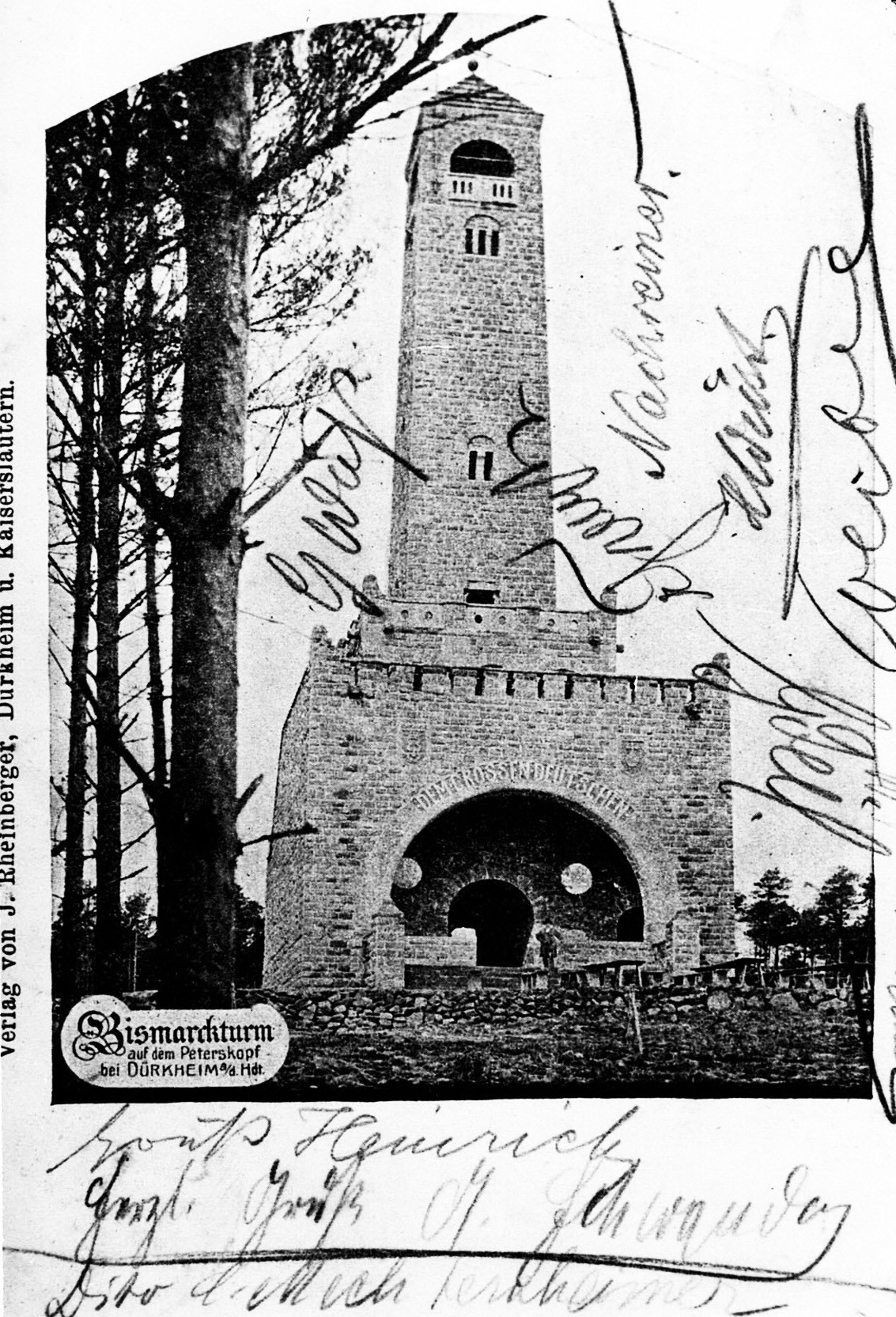 Foto-Sammlung Adolf Krapp, Ordner 13: Bismarckturm, 1905 (Museumsgesellschaft Bad Dürkheim e.V. CC BY-NC-SA)