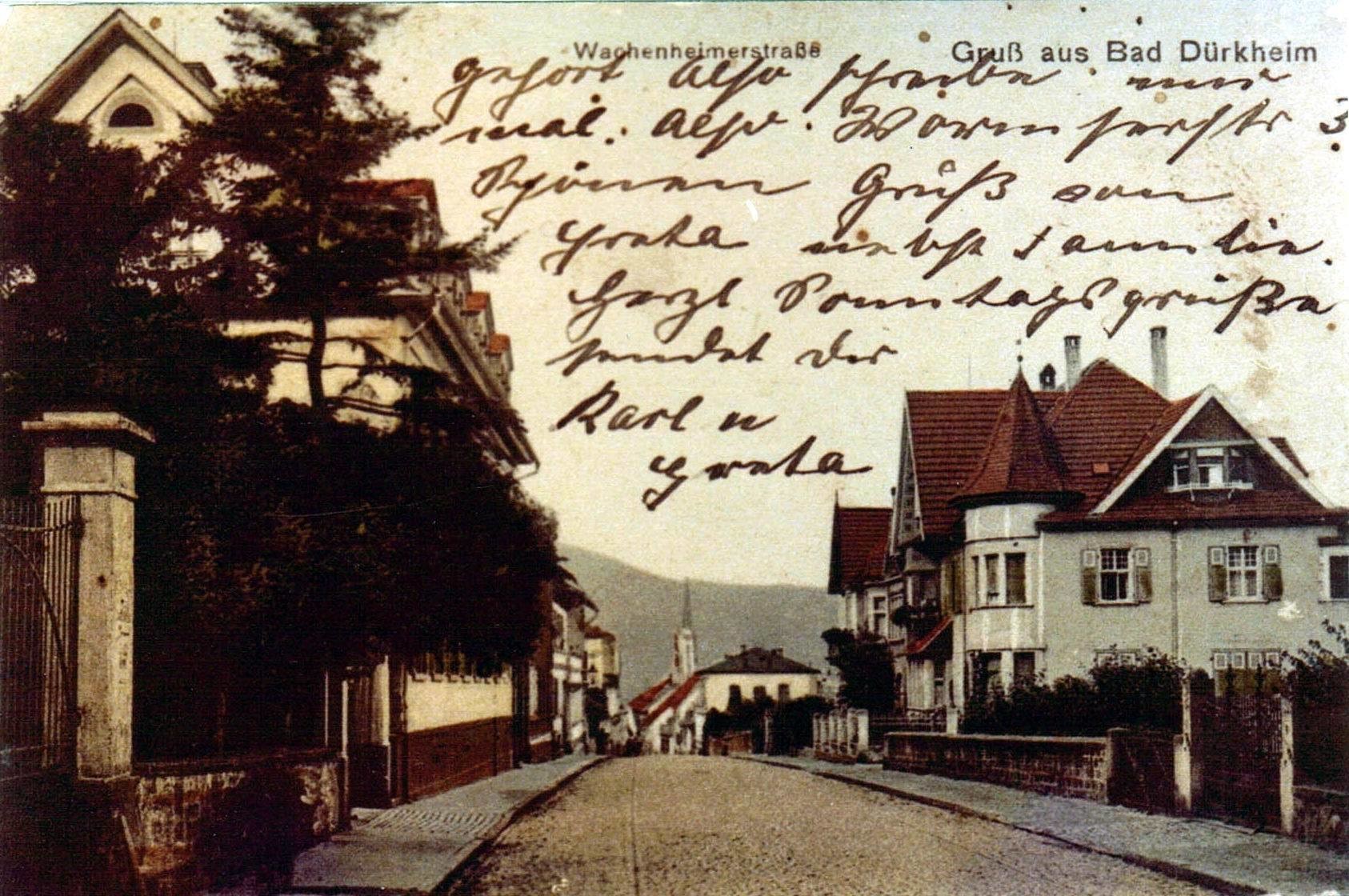 Foto-Sammlung Adolf Krapp, Ordner 5: Wachenheimer Straße (heute Weinstr. Süd), 1921 (Museumsgesellschaft Bad Dürkheim e.V. CC BY-NC-SA)