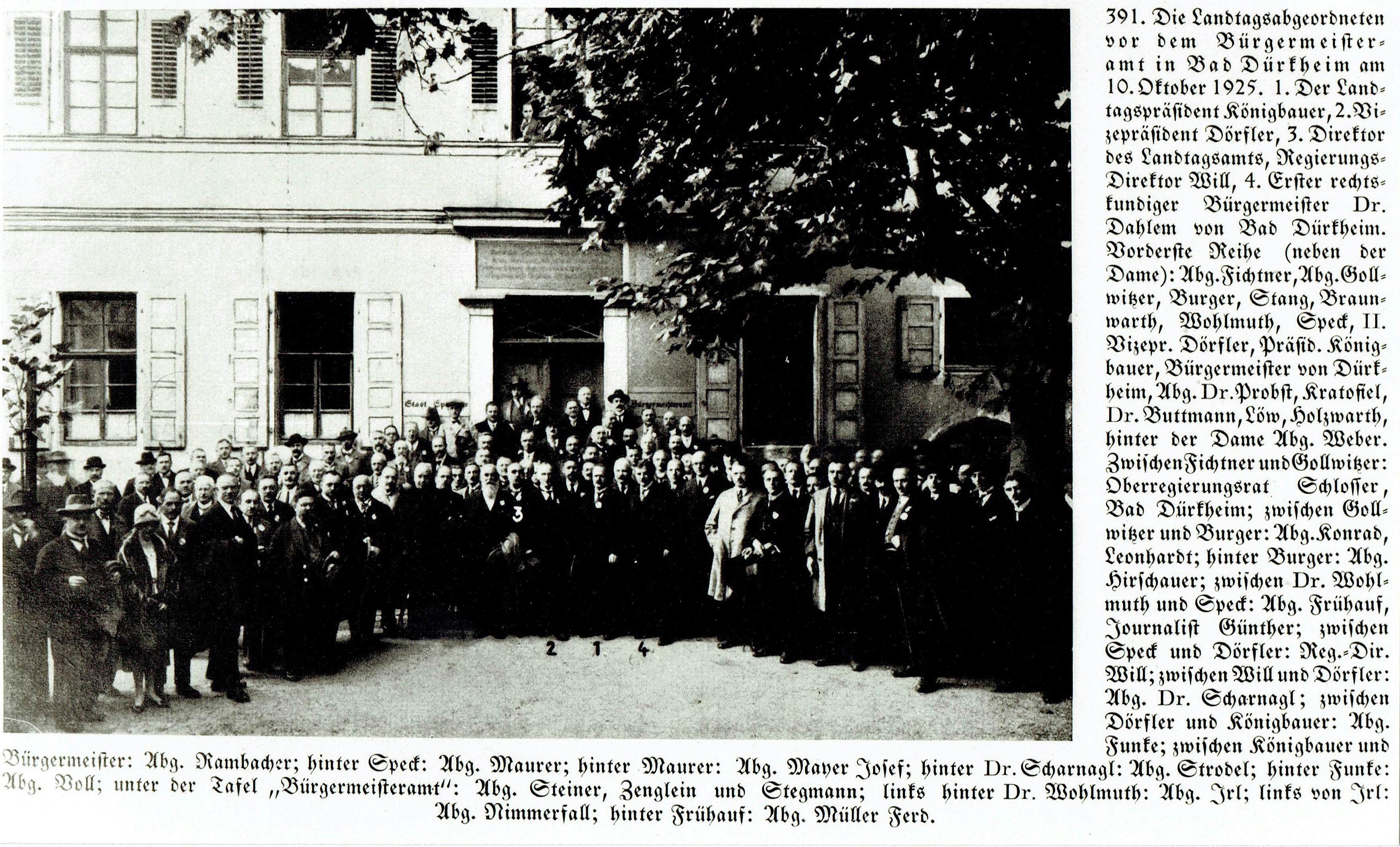 Foto-Sammlung Adolf Krapp, Ordner 8: Landtag, 1925 (Museumsgesellschaft Bad Dürkheim e.V. CC BY-NC-SA)