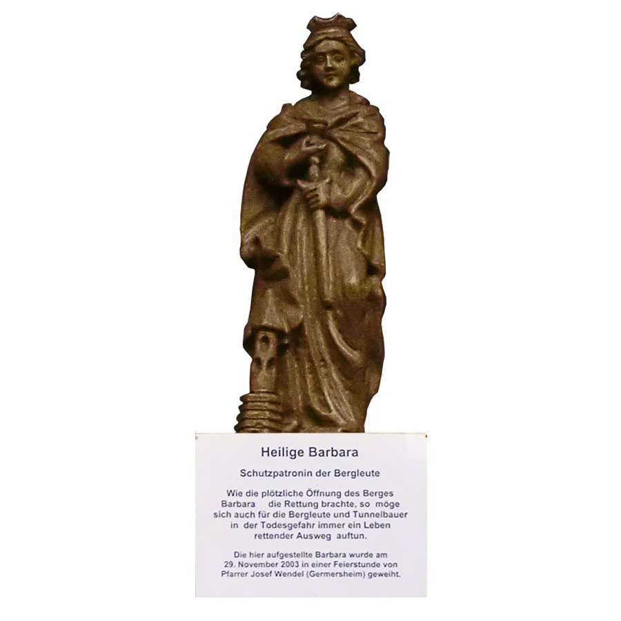 Heilige Barbara/Statue aus Holz (Deutsches Straßenmuseum e.V. CC BY-NC-SA)