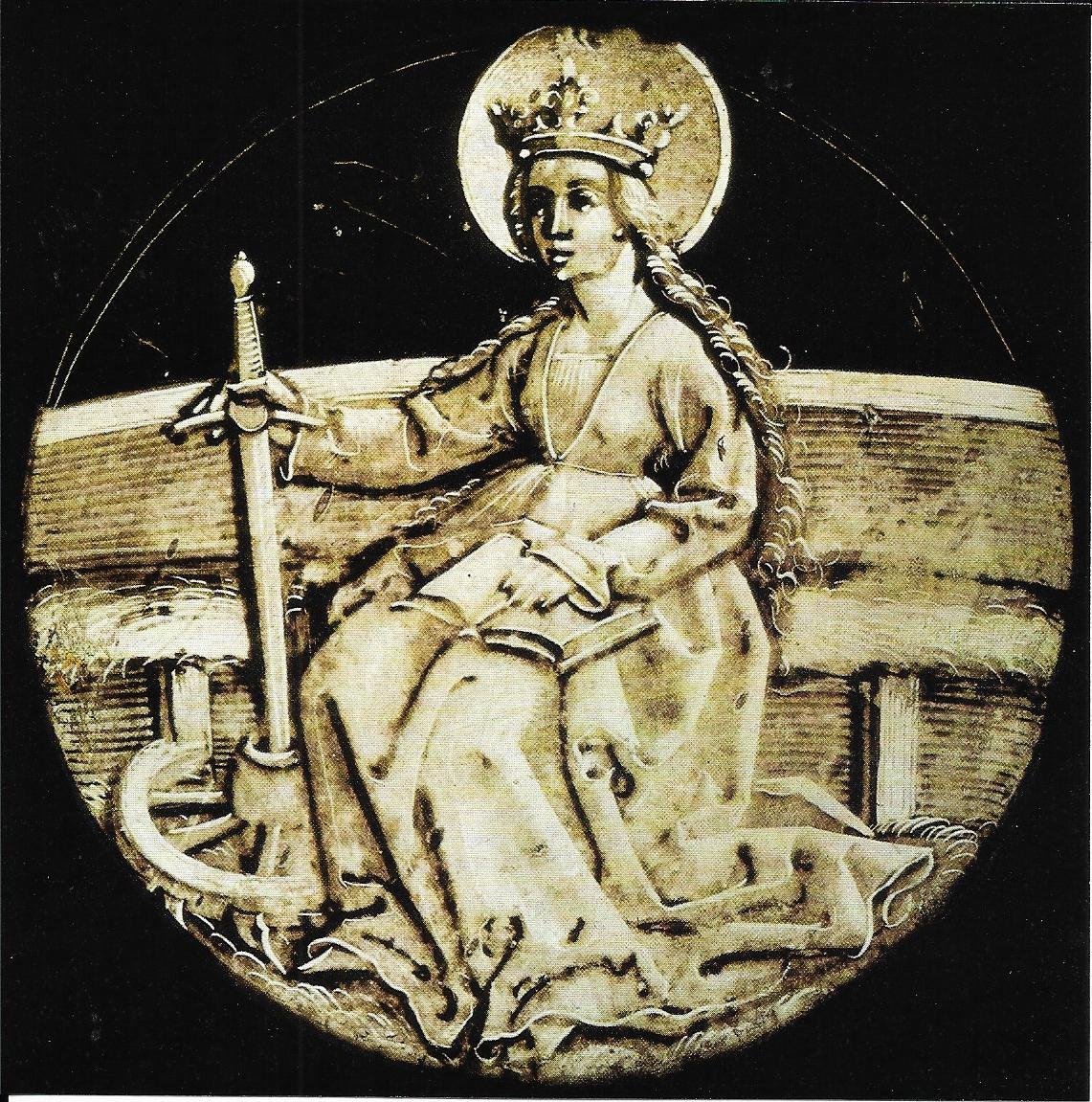 Die heilige Katharina mit einem Buch (Museum Heylshof, Worms CC BY-NC-SA)