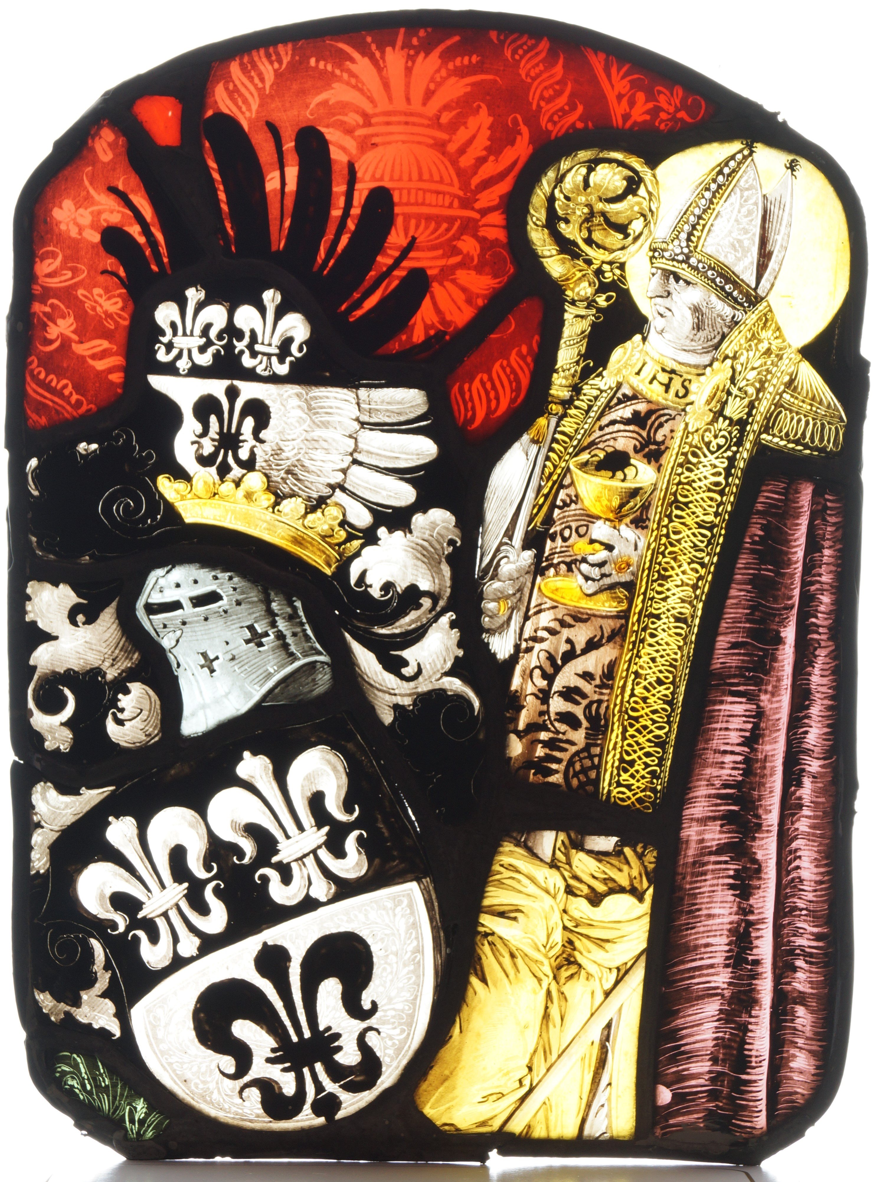 Wappenscheibe mit dem heiligen Konrad von Konstanz (Museum Heylshof CC BY-NC-SA)