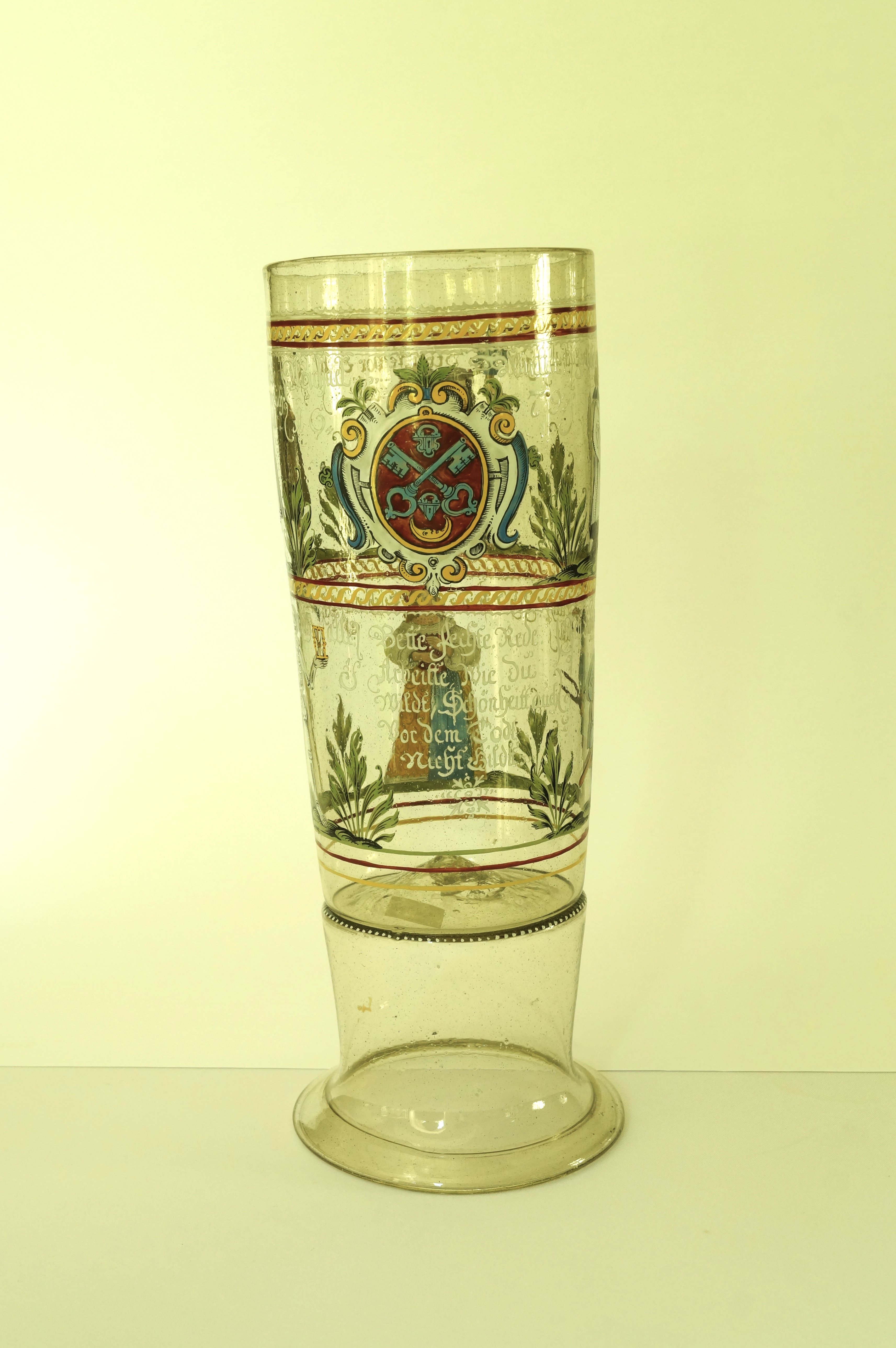 Stangenglas mit Sprüchen von Pfarrer etc. (Museum Heylshof CC BY-NC-SA)
