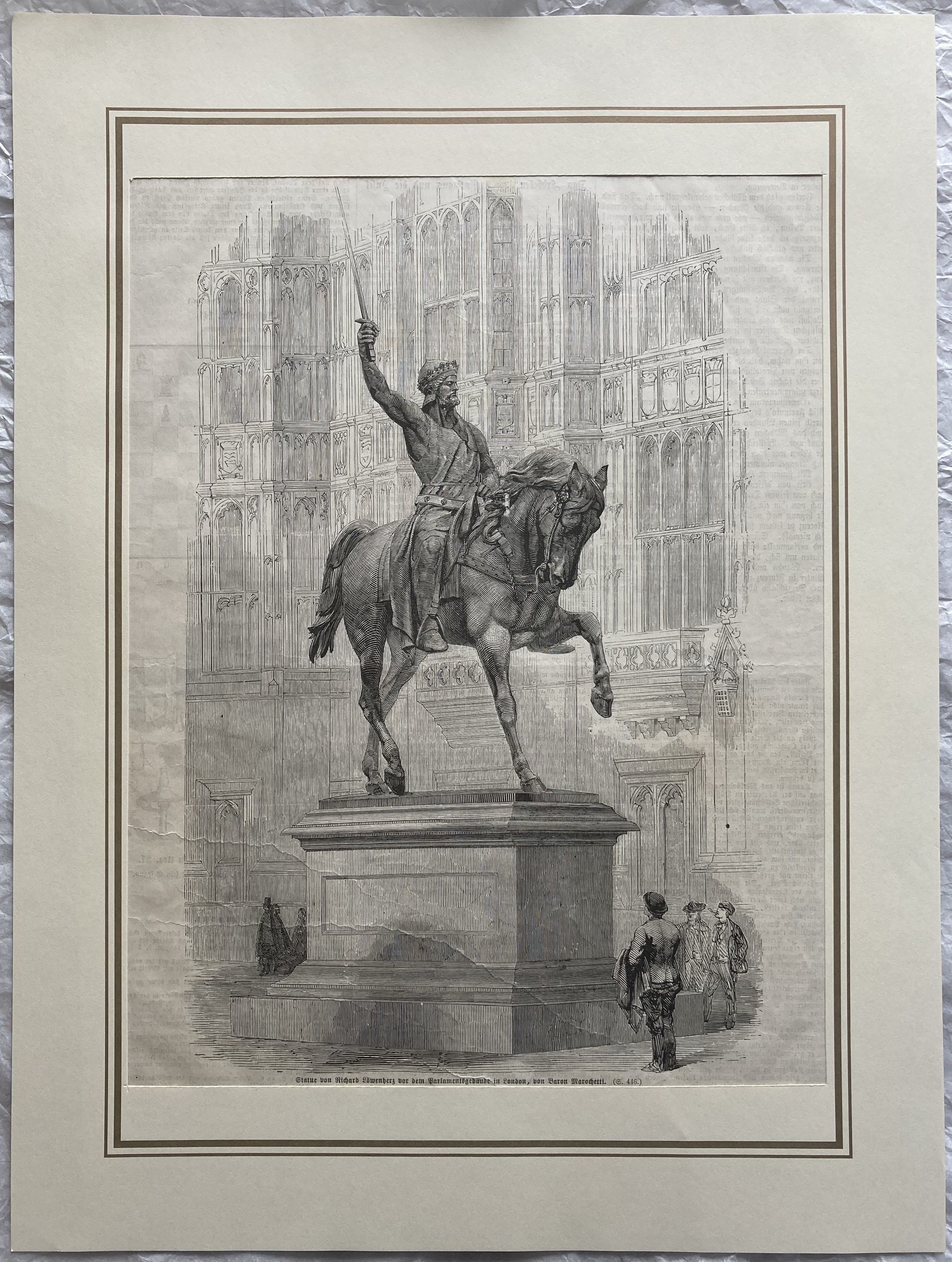 Statue von Richard Löwenherz vor dem Parlamentsgebäude in London (Museum unterm Trifels CC BY-NC-SA)