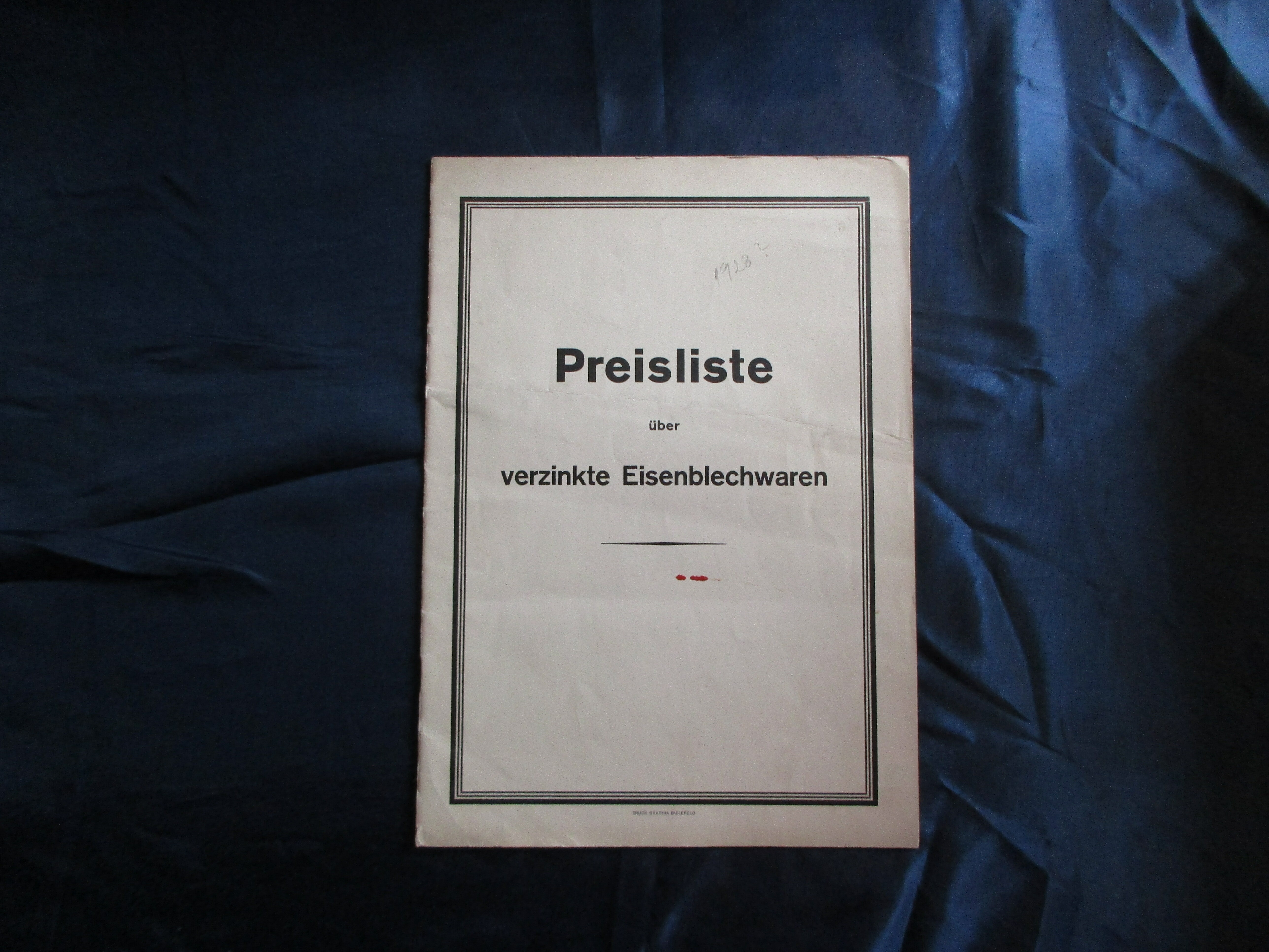 Eisenblechwaren Preisliste (Museum unterm Trifels CC BY-NC-SA)