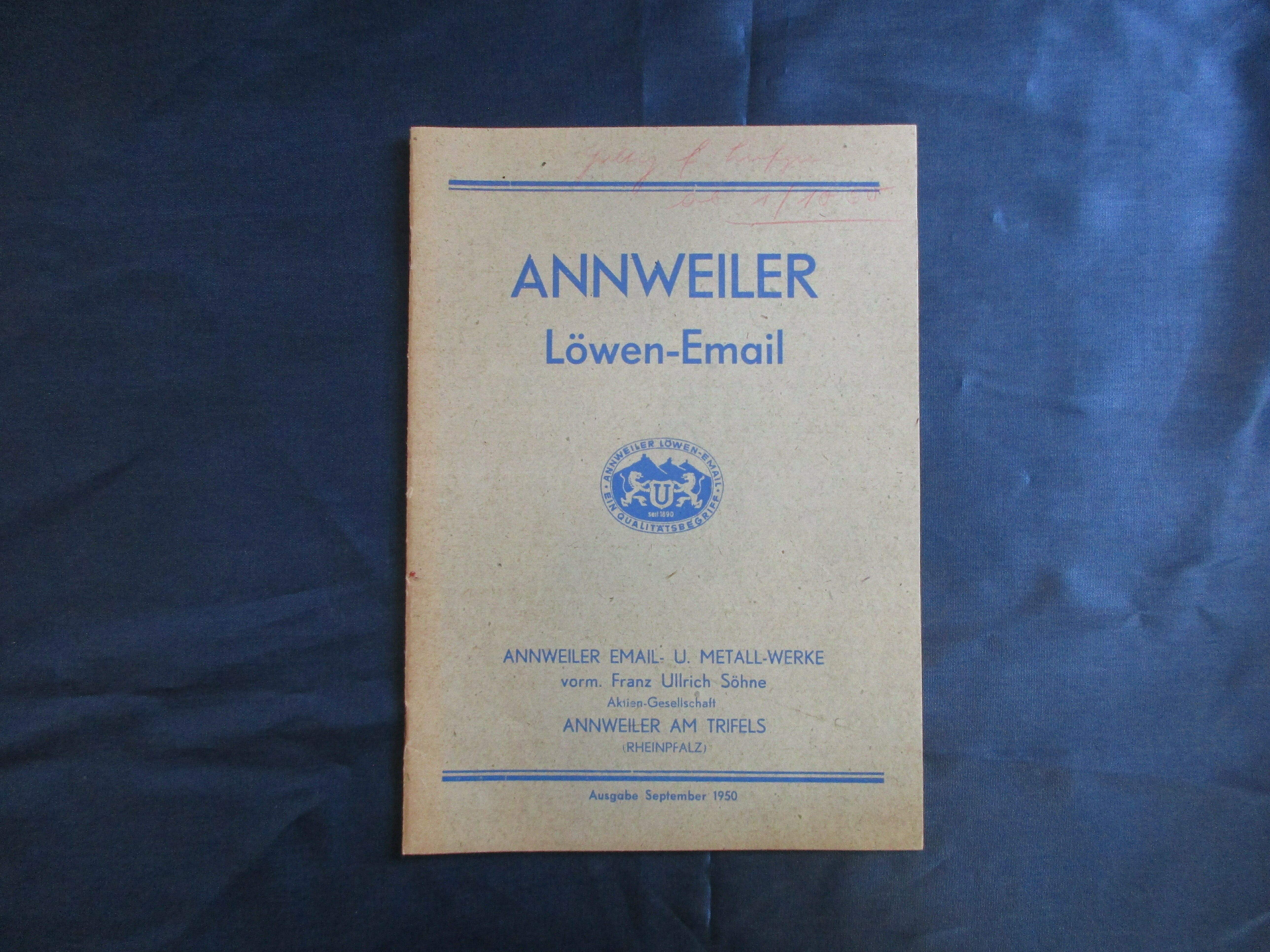 "Preisliste über Annweiler Löwen-Email-Geschirre" (Museum unterm Trifels CC BY-NC-SA)