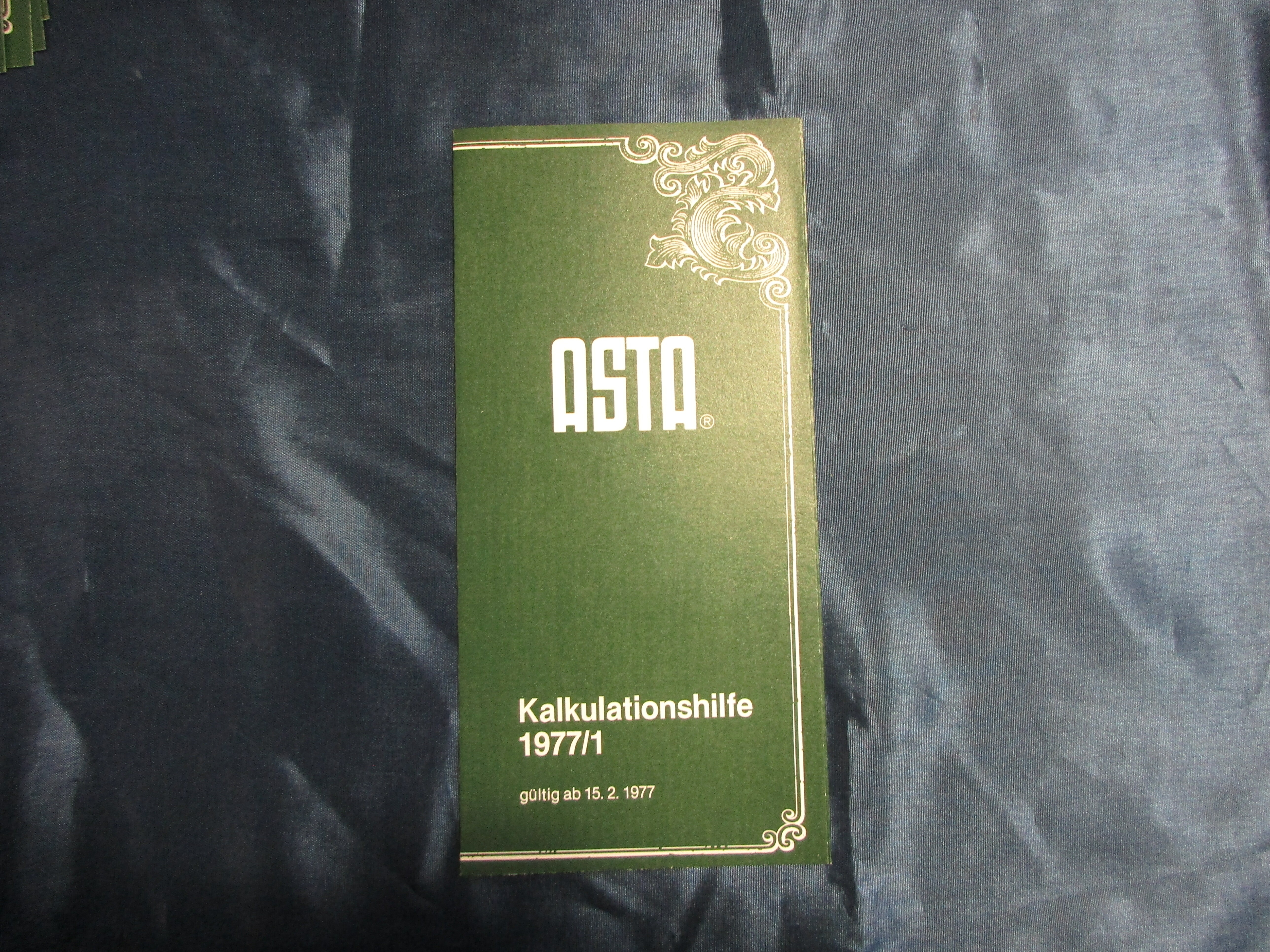 Flyer „ASTA Kalkulationshilfe 1977/1" (Museum unterm Trifels CC BY-NC-SA)