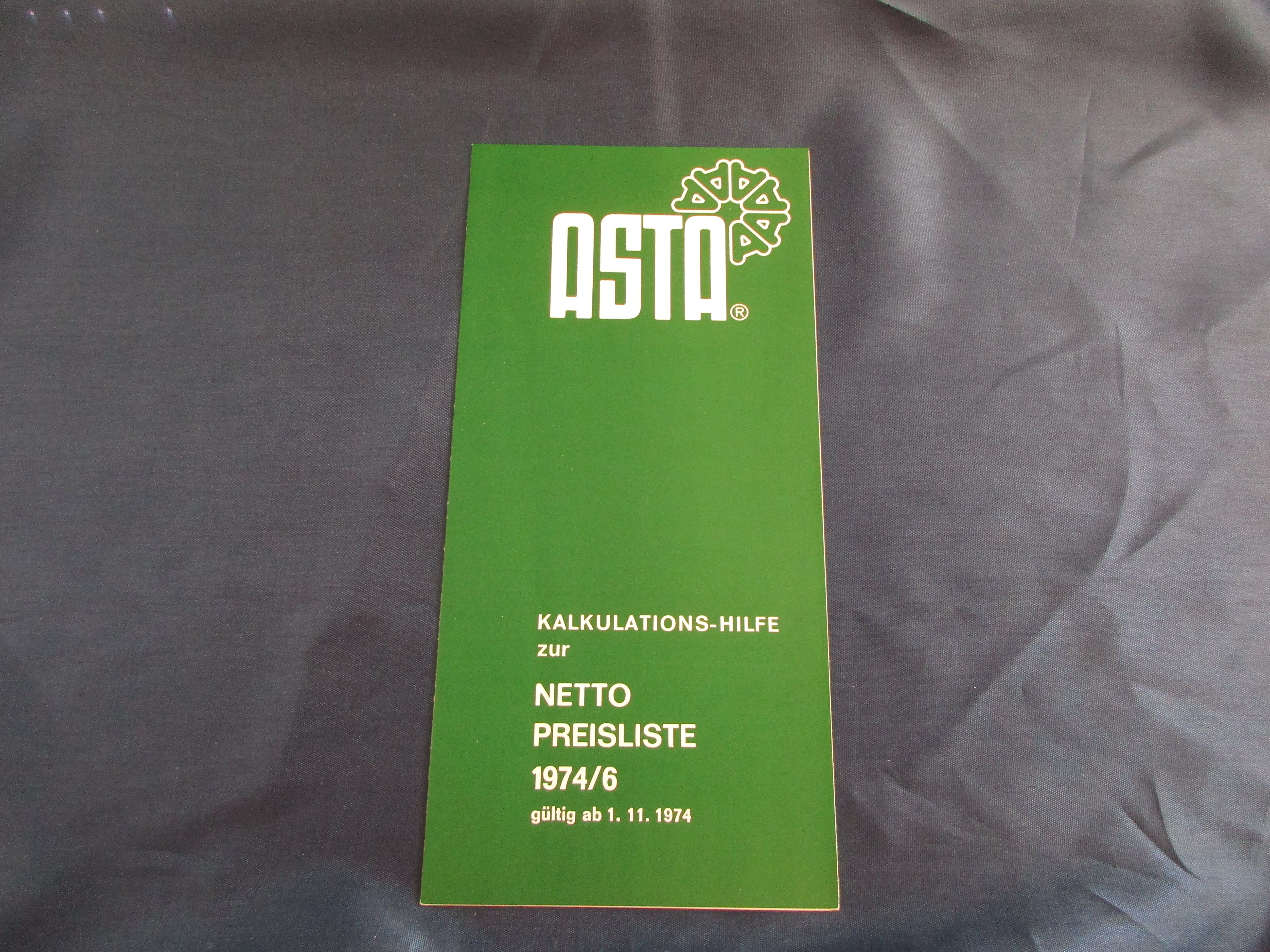ASTA Kalkulations-Hilfe zur Netto-Preisliste 1974/6 (Museum unterm Trifels CC BY-NC-SA)