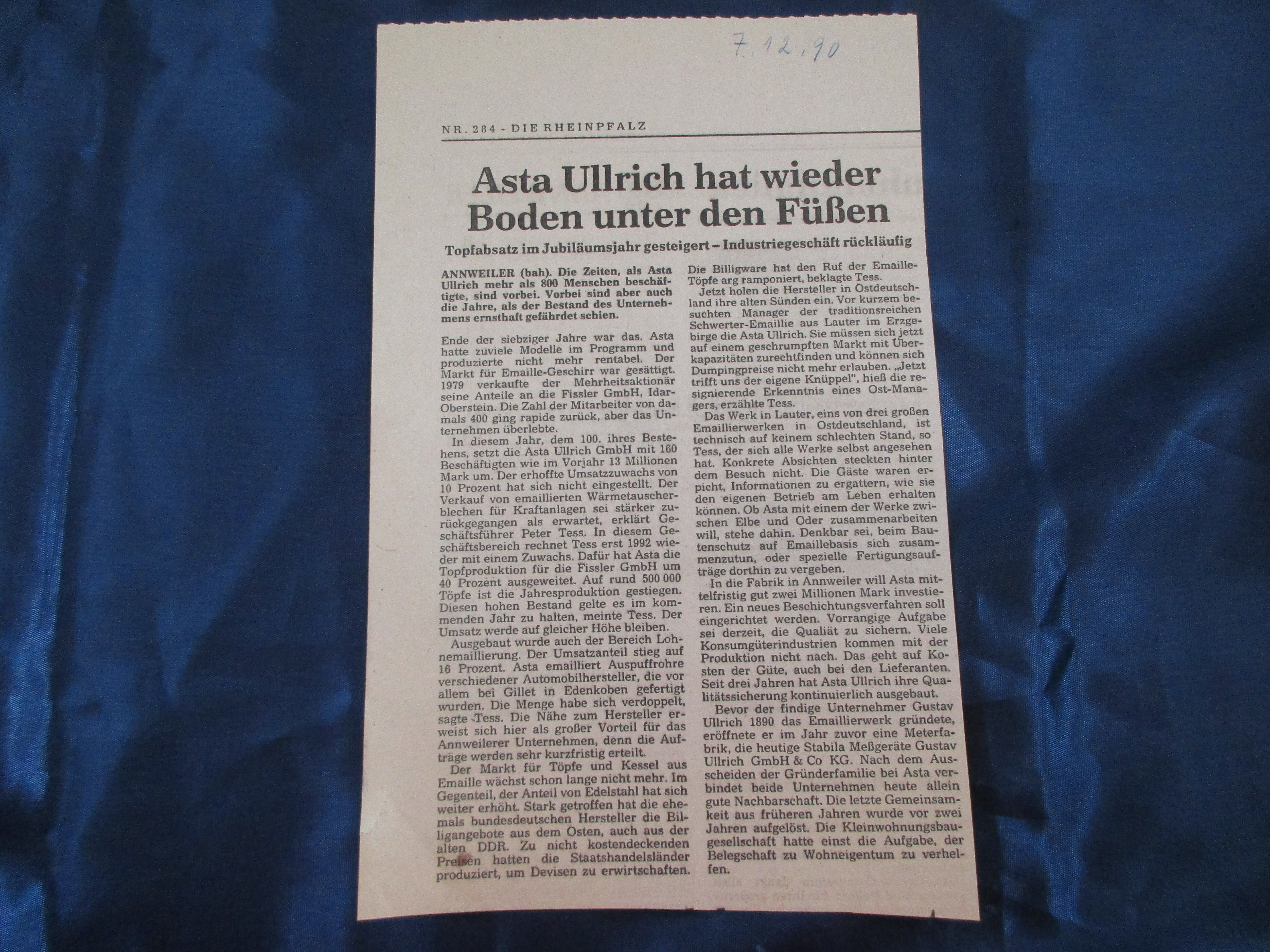 „Asta Ullrich hat wieder Boden unter den Füßen“ (Museum unterm Trifels CC BY-NC-SA)